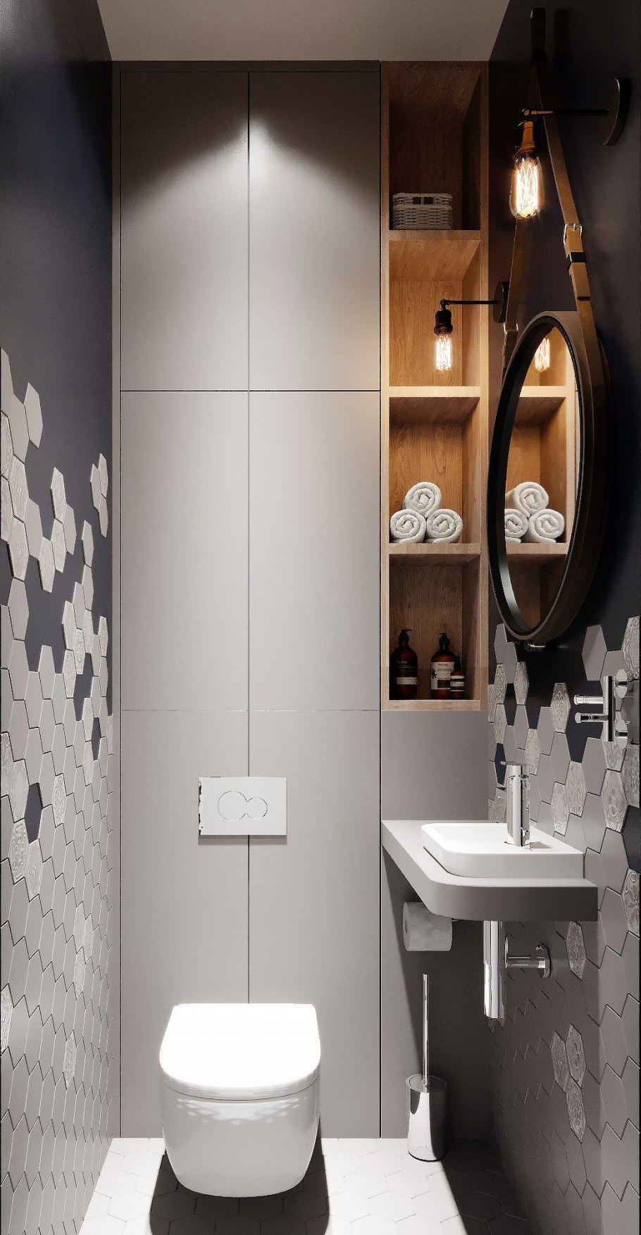 Туалет в светлых тонах