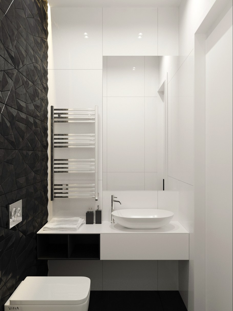 Маленький туалет в светлых тонах