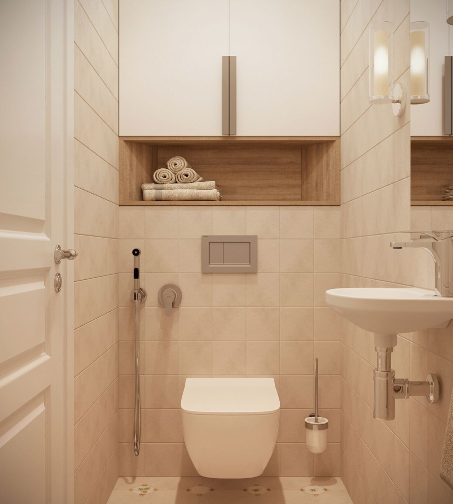 Туалет в светлых тонах