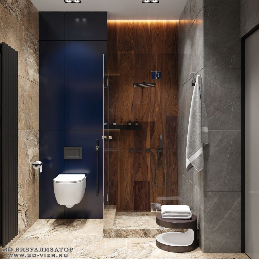 Интерьер туалета светлый