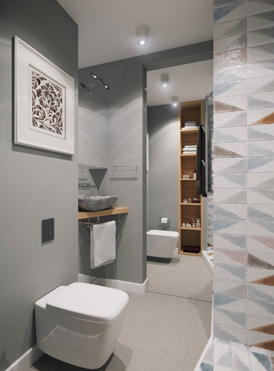 Маленькая ванная в современном стиле