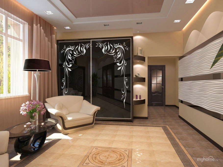 Совмещённый лестничной Холл и гостиная