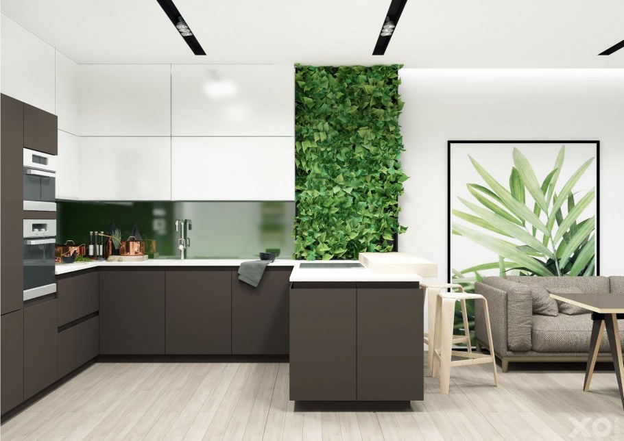 Гостиная в зеленом стиле