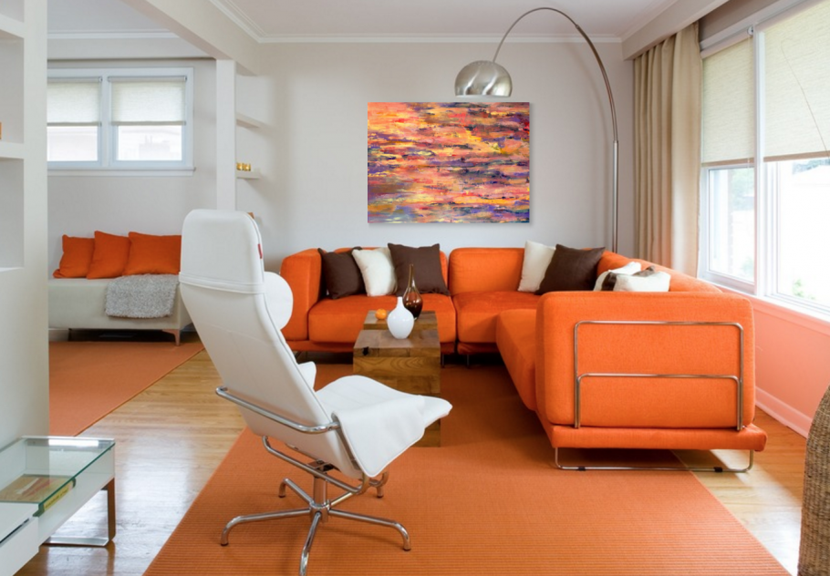 Кресло оранжевое в гостиную