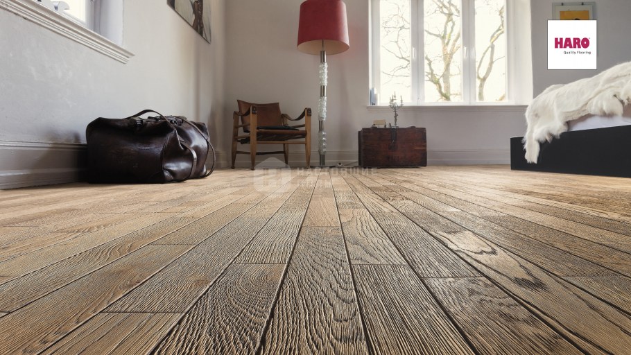 Паркетная доска Haro Series 4000 дуб табако серый