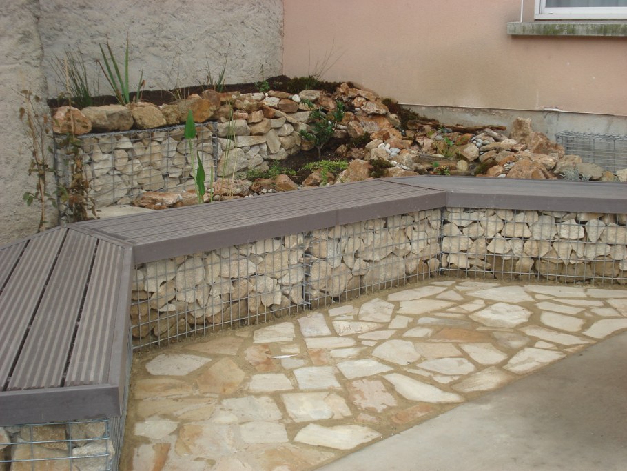 Дренаж подпорной стенки из габионов