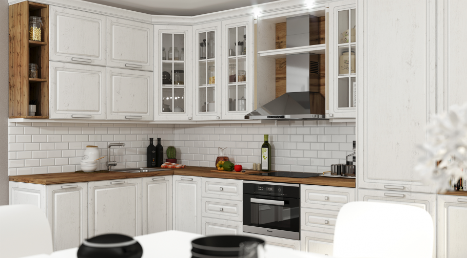 Угловая кухня в скандинавском стиле