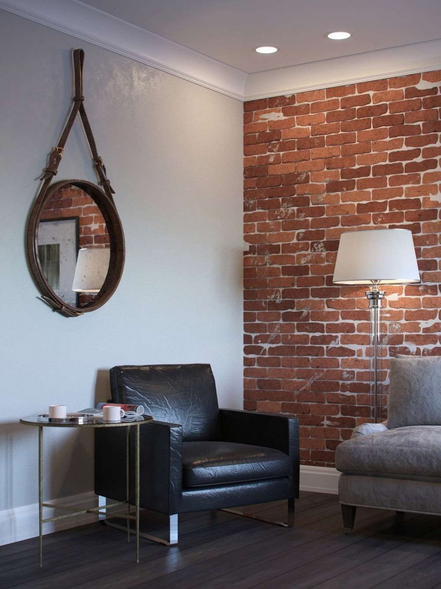 Красный кирпич в интерьере