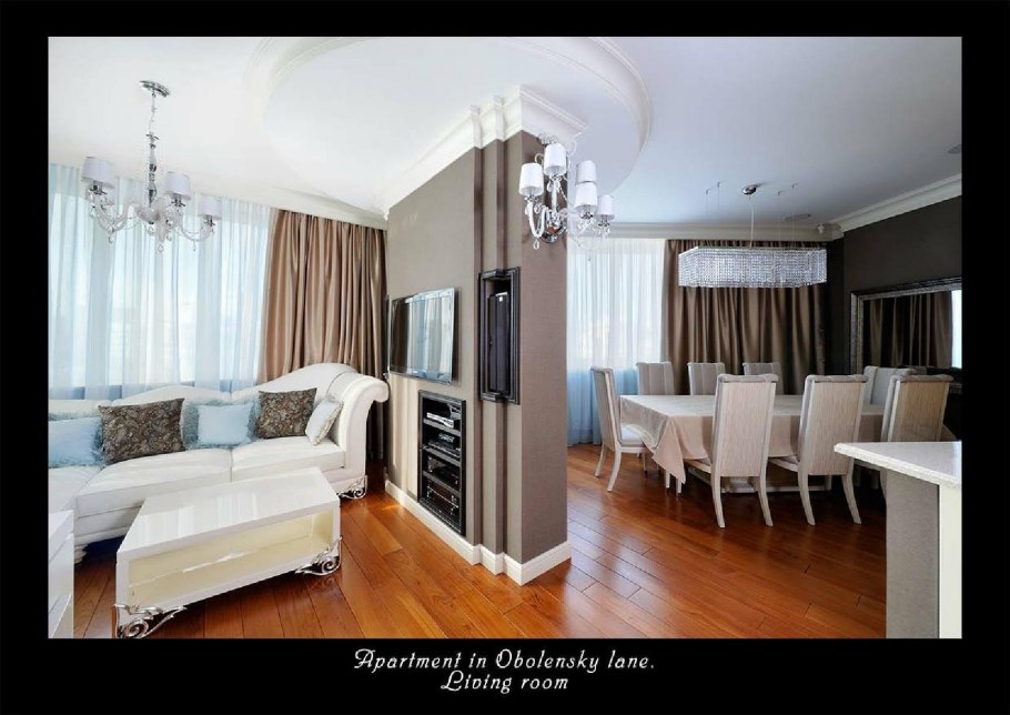 Шторы в кухню-гостиную на два окна