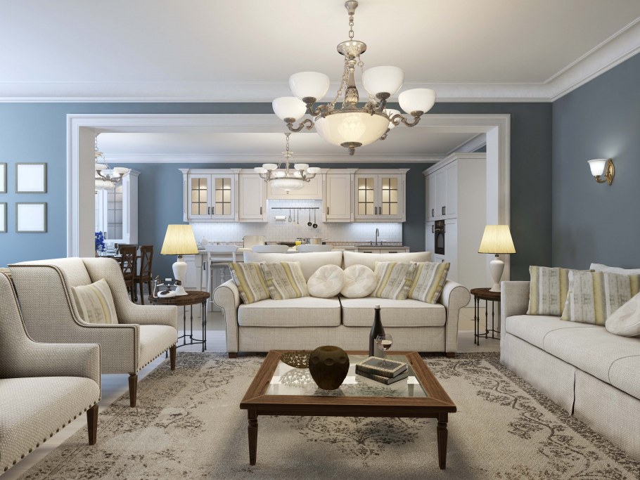 Гостиная в стиле американской классики