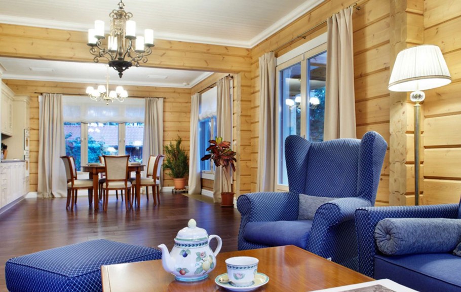 Интерьер дома из профилированного бруса