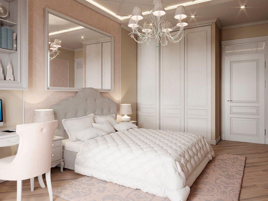 Спальня в светлых тонах