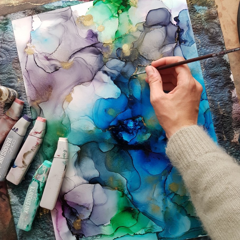 Алкогольные чернила живопись