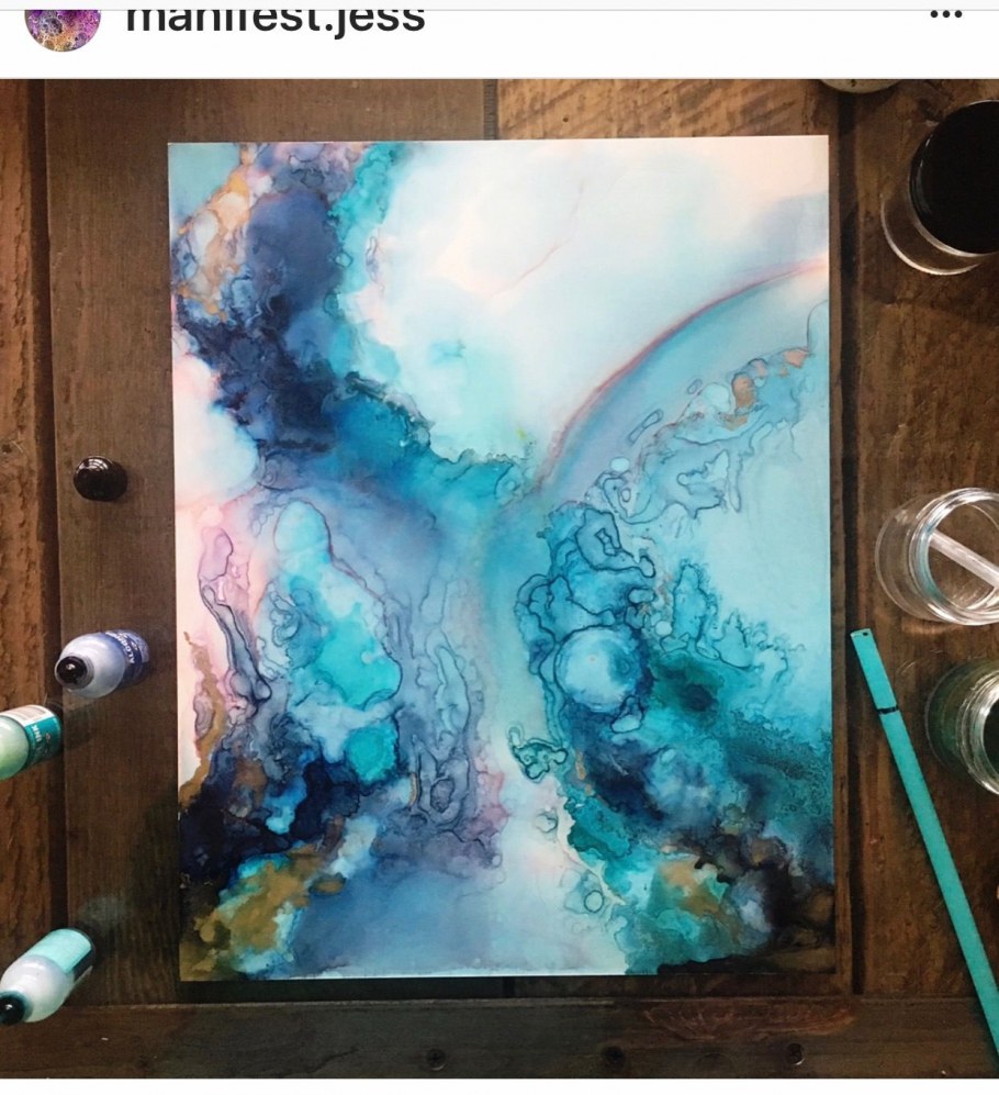 Абстракция спиртовыми чернилами