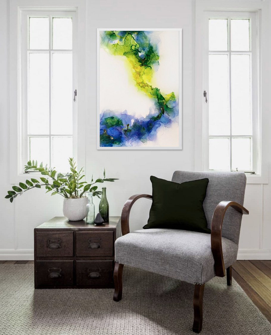 Картина чернилами в интерьере