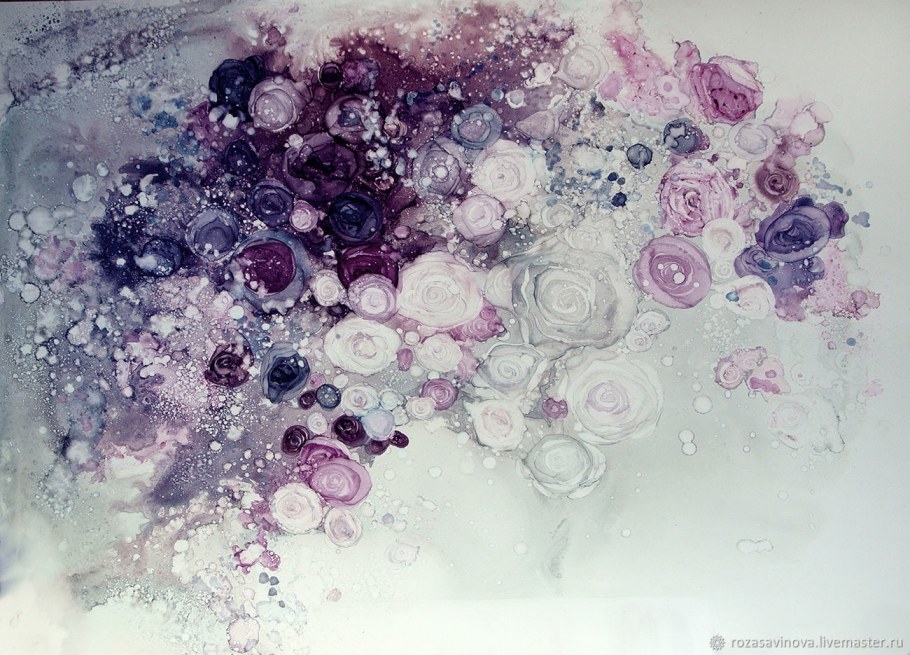 Картины из алкогольных чернил в интерьере