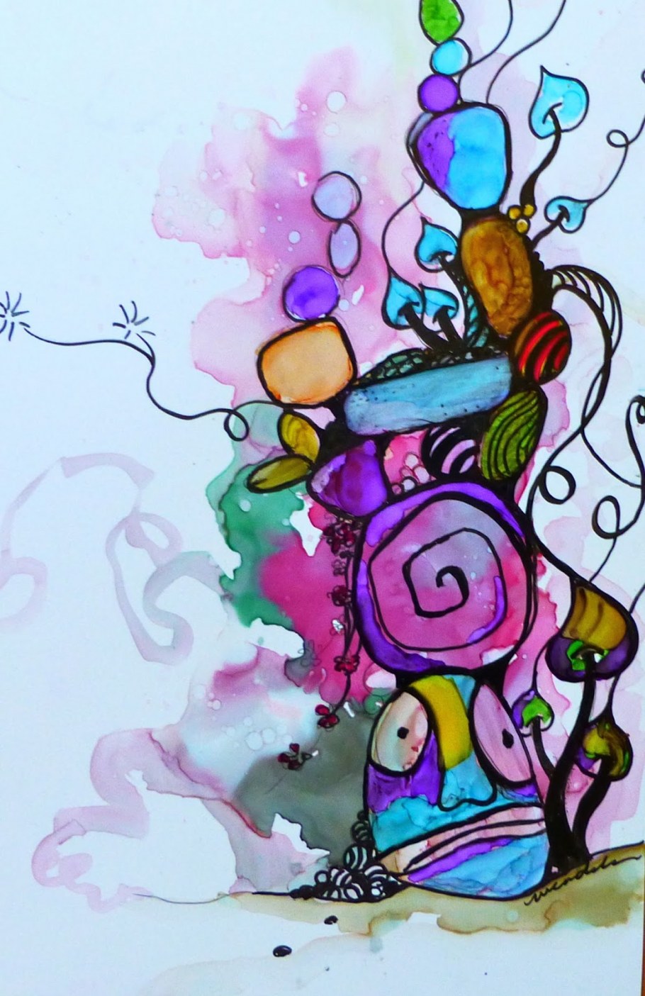 Картины алкогольными чернилами в интерьере