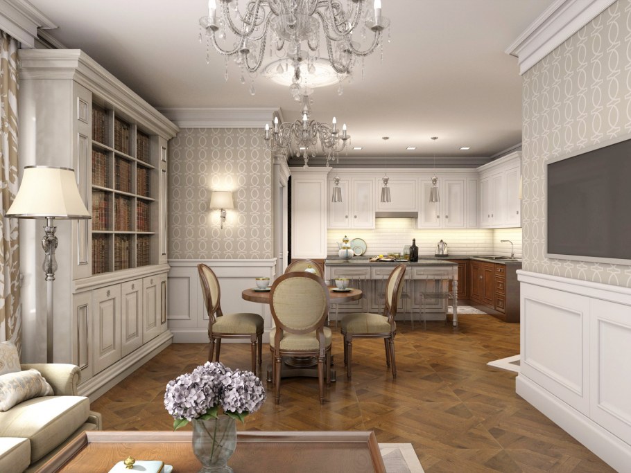 П44 трешка гостиная Неоклассика