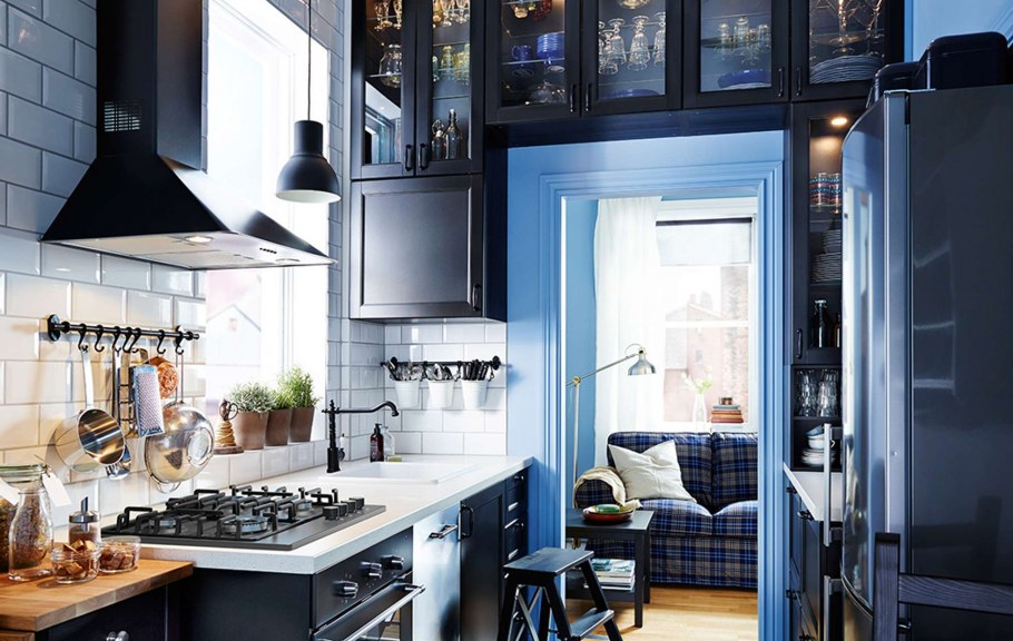 Кухня икеа серая угловая