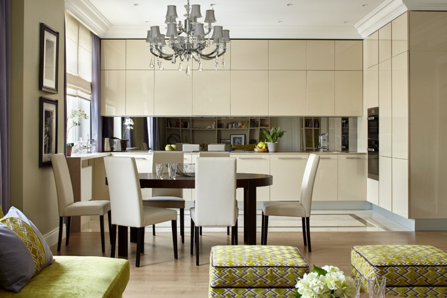 Интерьер столовой гостиной