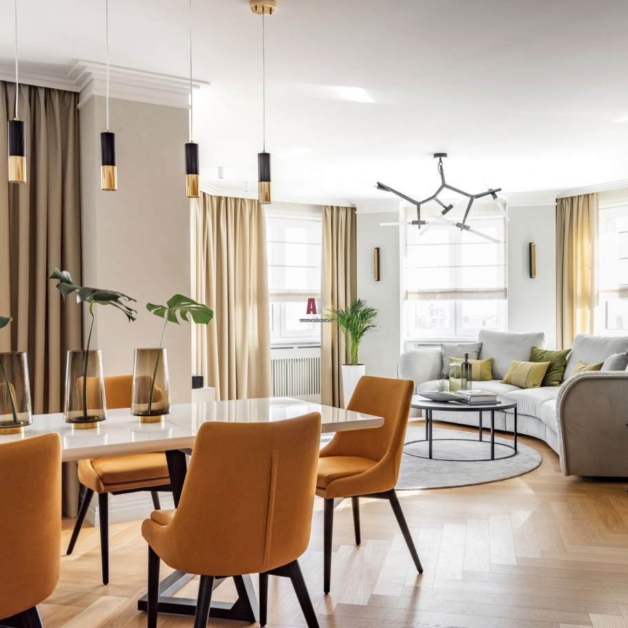 Кухня гостиная 30 кв м Неоклассика