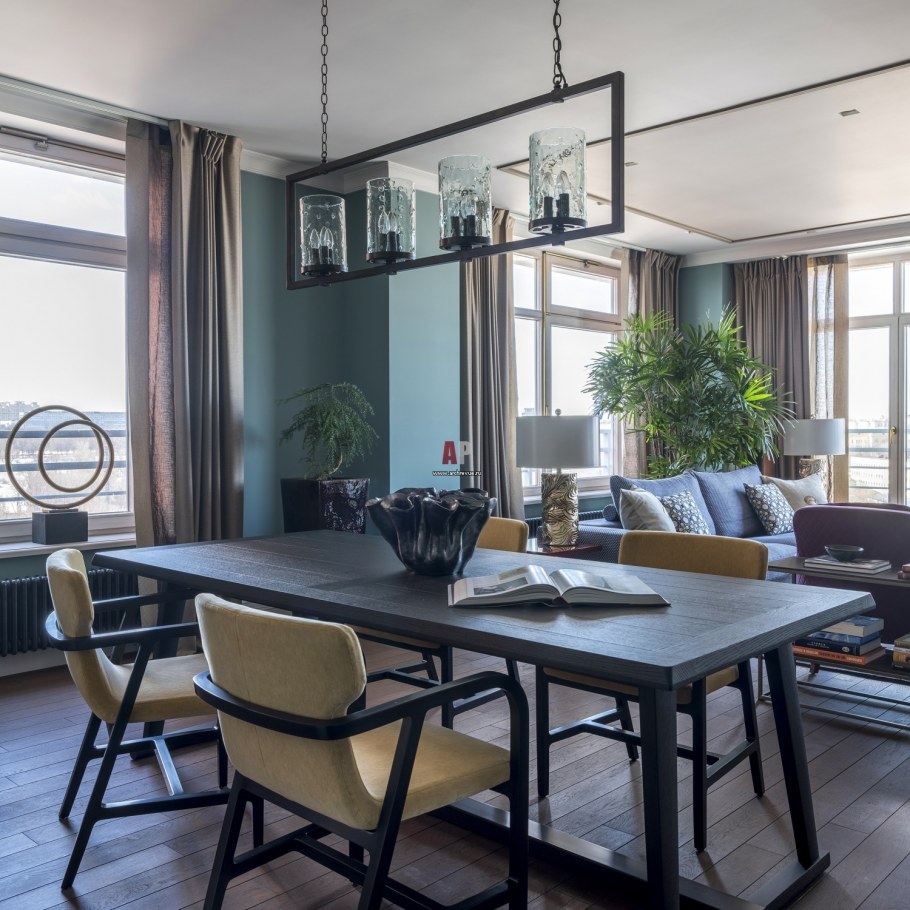 Кухня - гостиннаяв светлых тонах