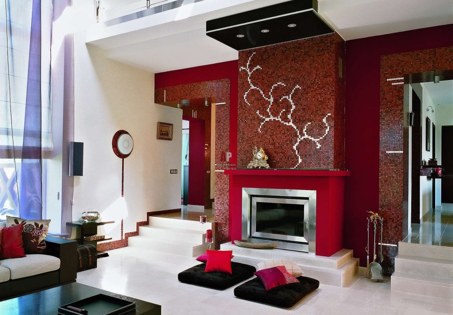 Декор стены гипсовой плиткой