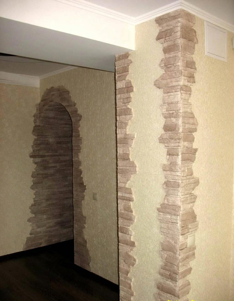 Отделка углов декоративным камнем