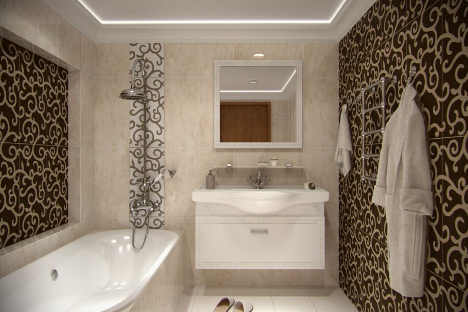 Двухцветная ванная комната