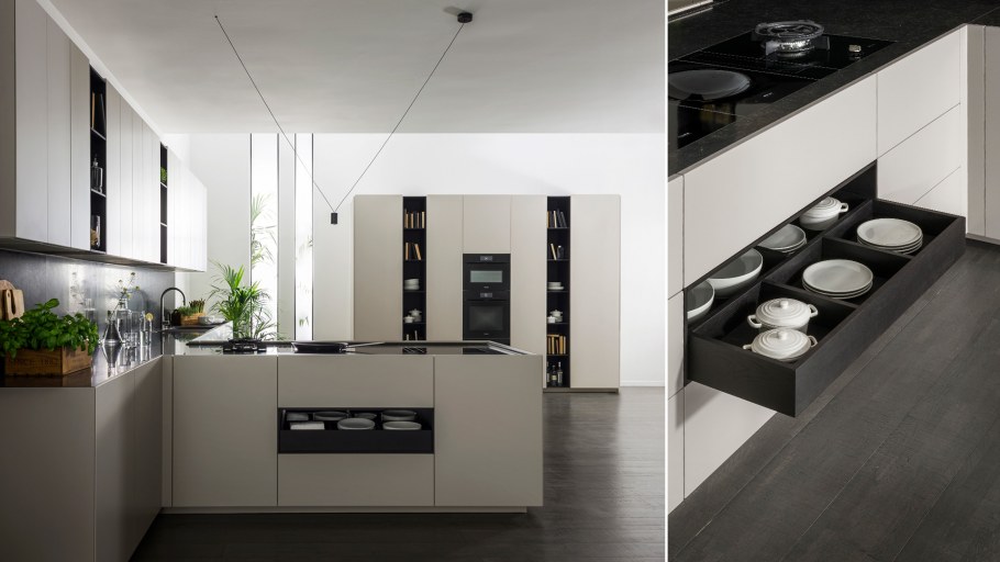 Кухня с полуостровом в современном стиле