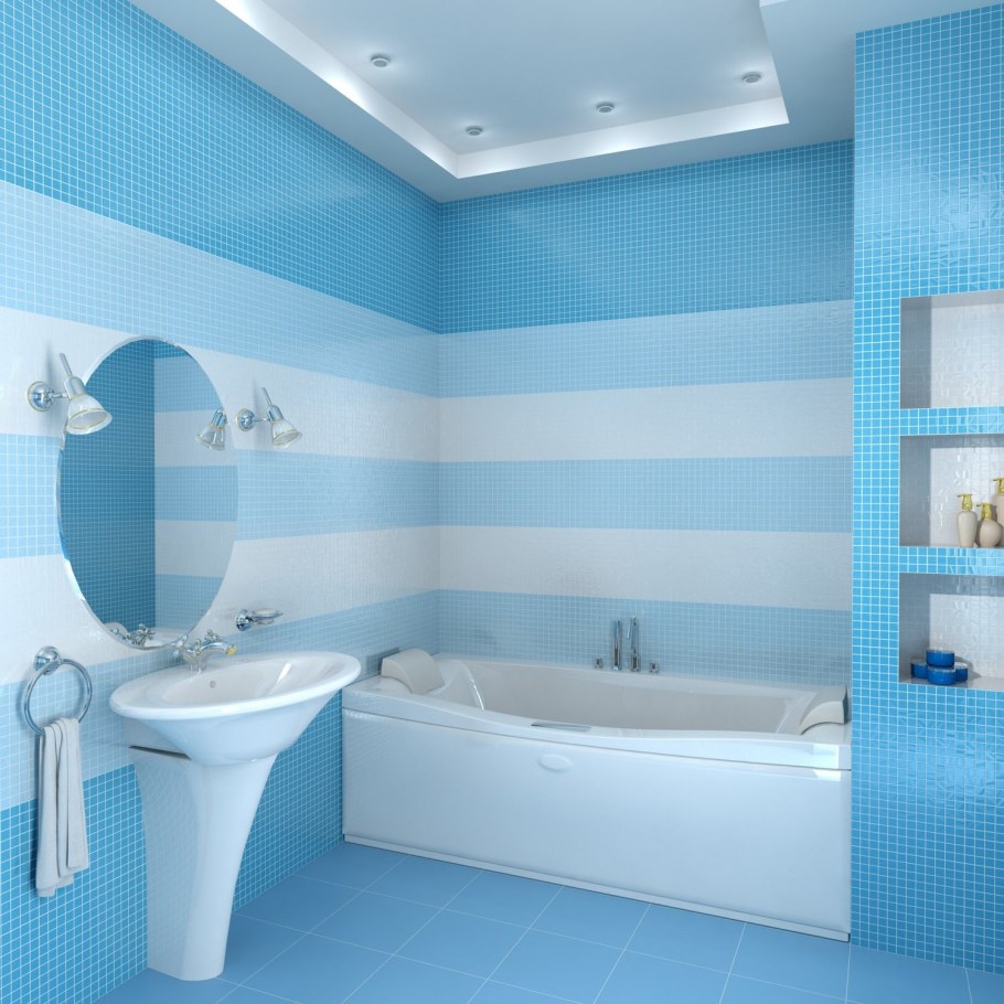 Керама Марацци голубая ванна