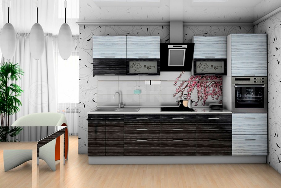 Кухни страйп белый страйп чёрный