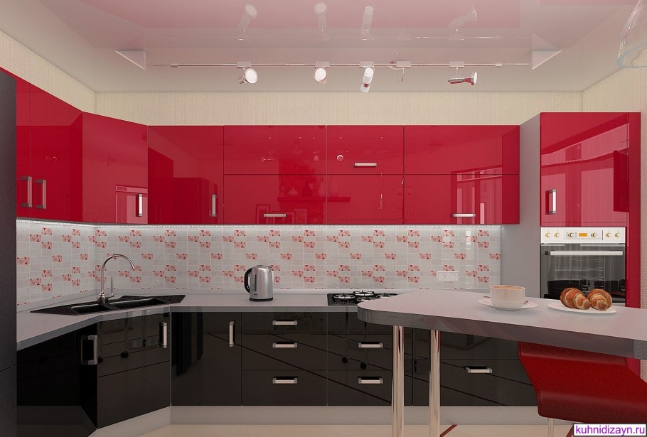 Кухня в красно черном цвете