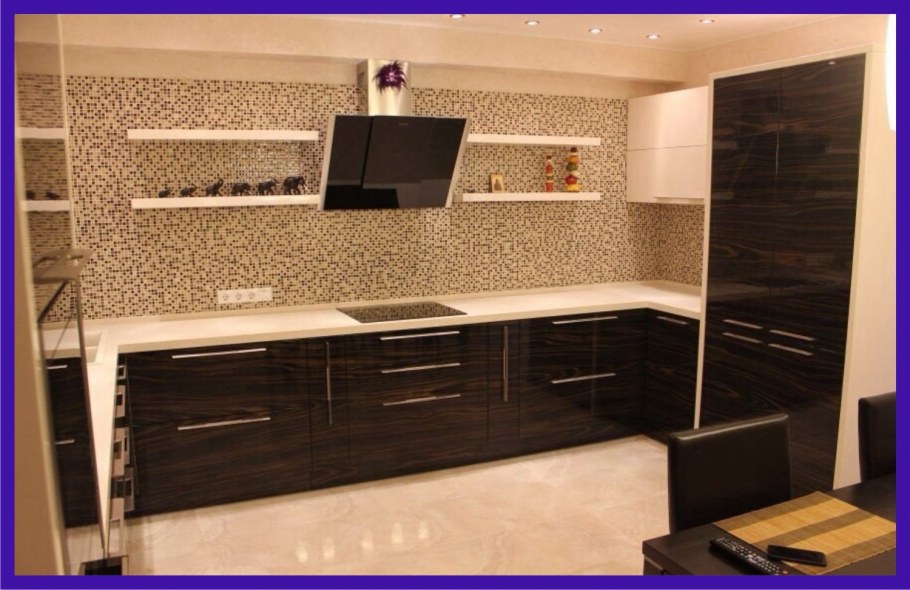 Кухня венге с бежевым