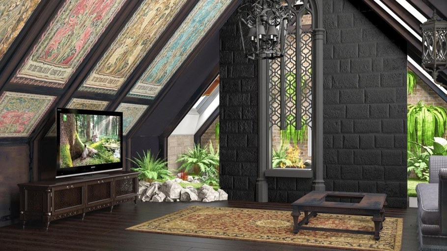 Викторианская Готика интерьер темный