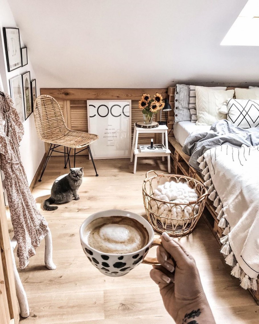 Спальня в скандинавском стиле хюгге