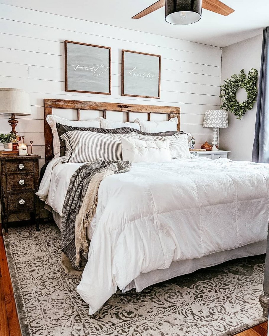 Спальня в стиле Кантри Скандинавский