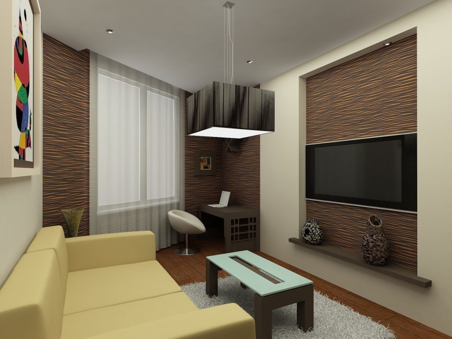 Гостиная неправильной формы