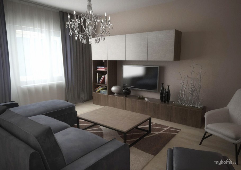 Гостиная в кофейном цвете