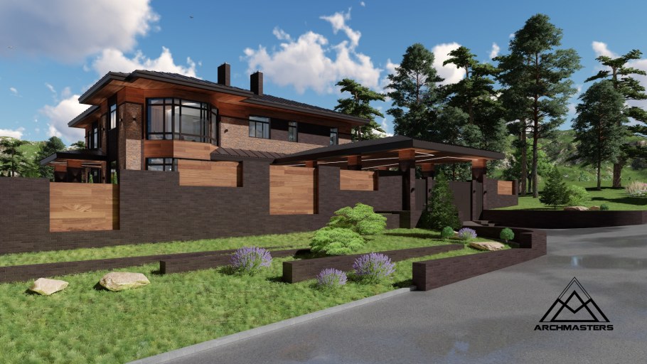 Коттедж в стиле Райта