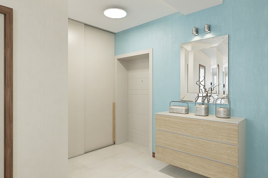 Прихожая в мятном цвете