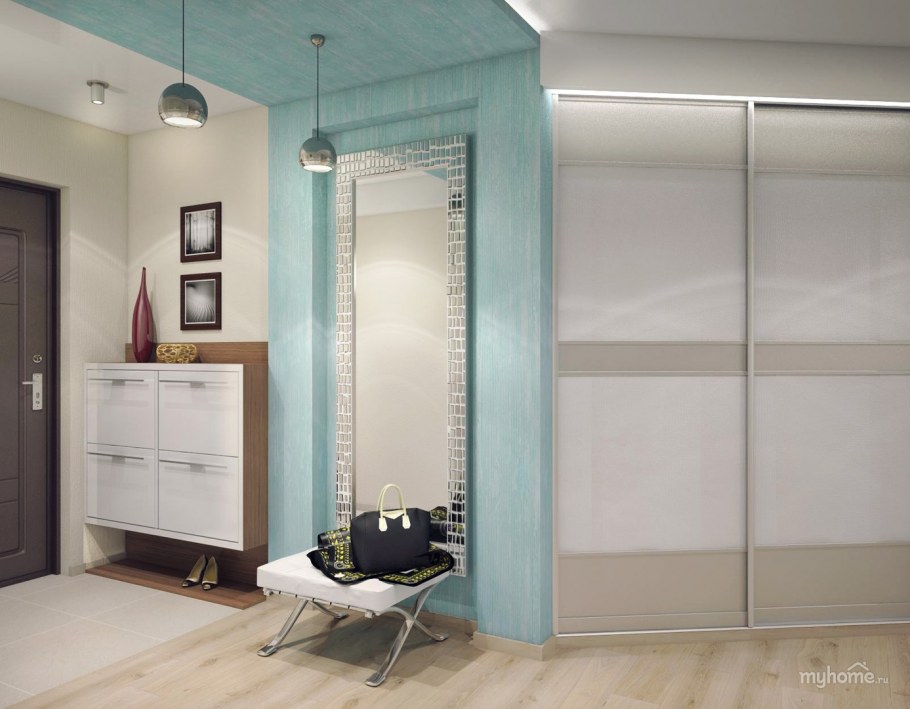 Шкафы в серо голубом цвете