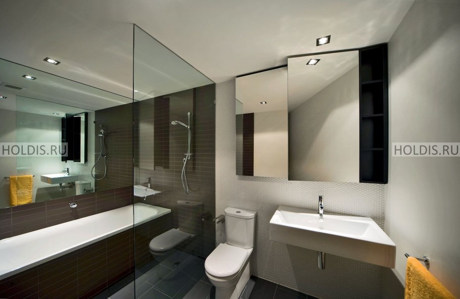 Перегородка с полками в ванной