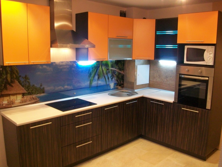 Стеклянный фартук папоротник