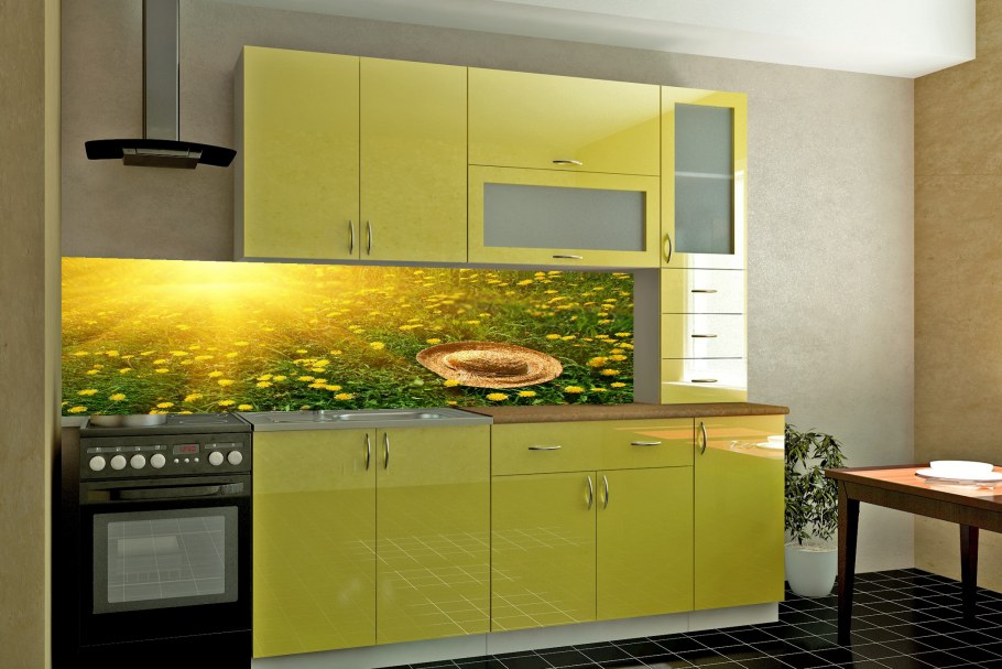 Кухонный фартук для коричневой кухни