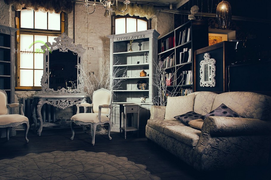 Гранж интерьер студия с креслом