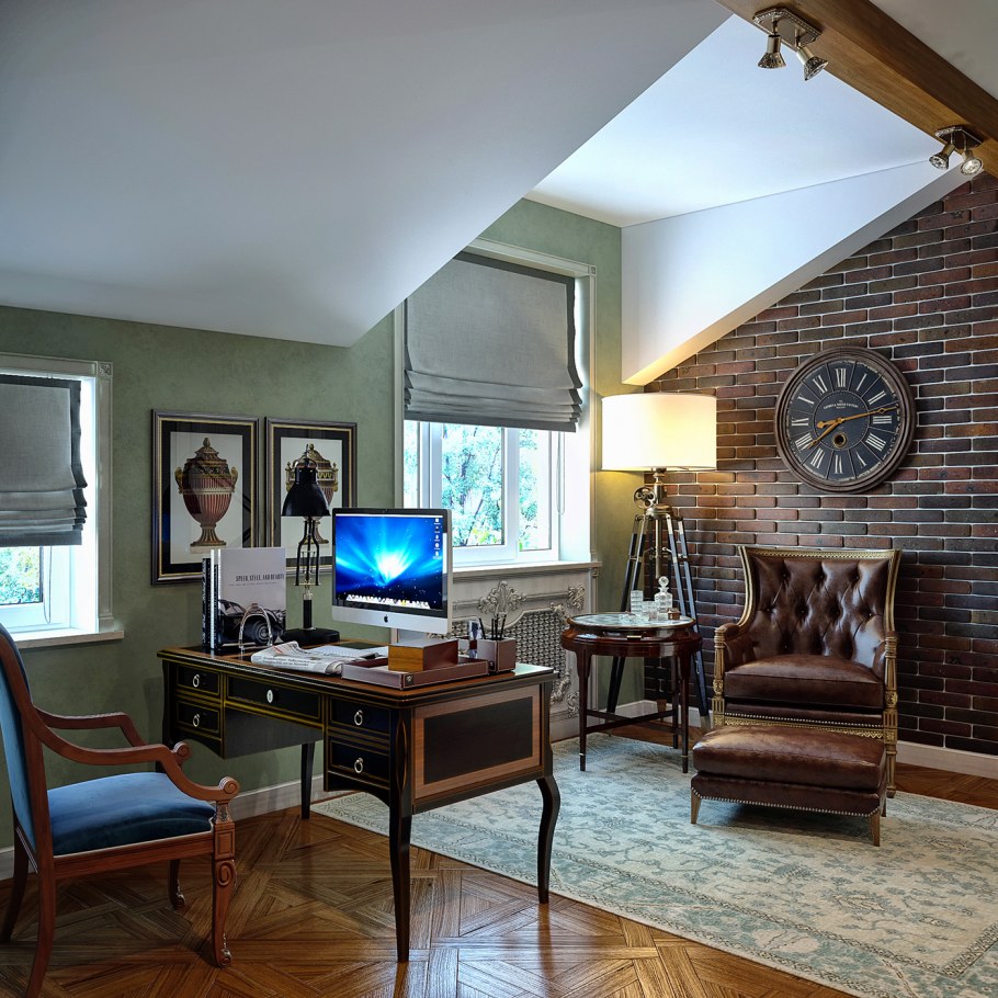 Спальня на мансарде в английском стиле