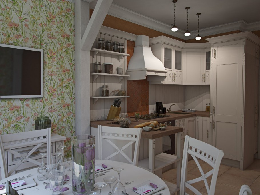 Маленькая кухня в стиле Прованс