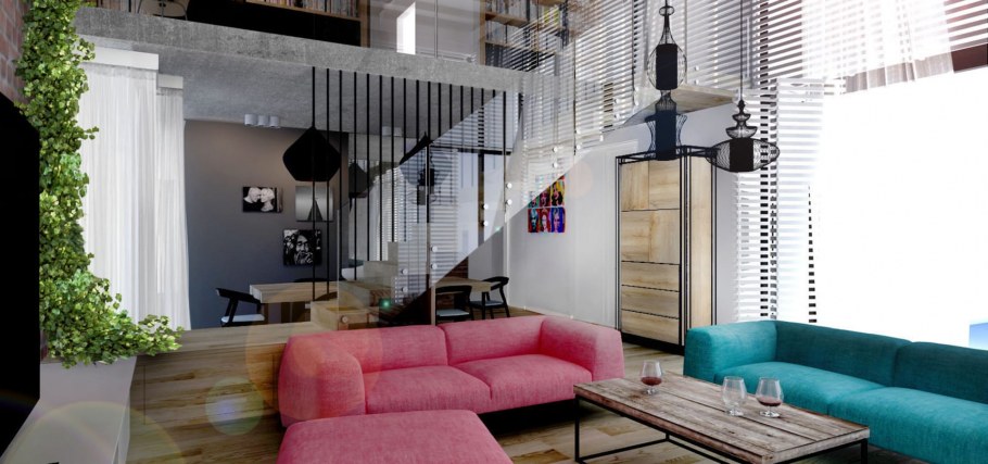 Офис с высокими потолками