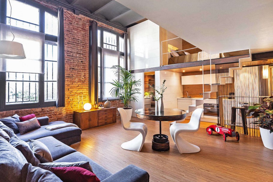 Двухэтажная квартира в стиле лофт